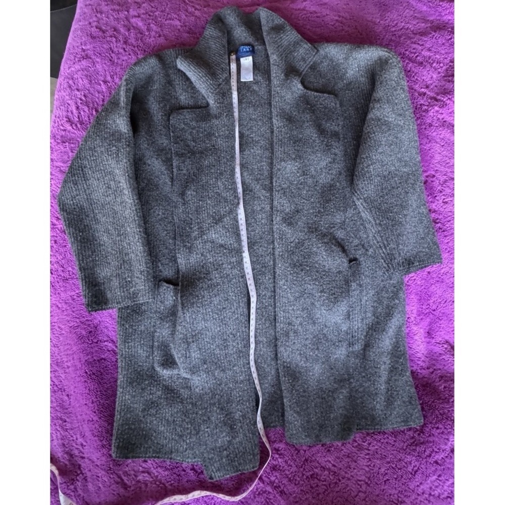 Kenzo Jeans Gray Knit Cardigan Sweater S Long Open Front Y2k Vintage